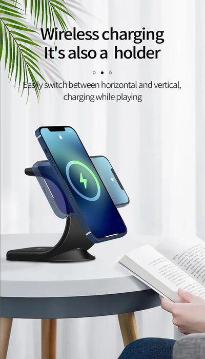 15W 3 in 1 Magnetic Wireless Charger For Apple - iPhone, Watch, and Airpods Pro Fast Charging Dock Station