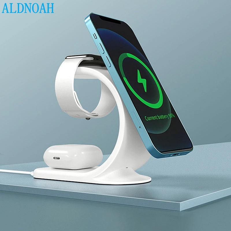 15W 3 in 1 Magnetic Wireless Charger For Apple - iPhone, Watch, and Airpods Pro Fast Charging Dock Station