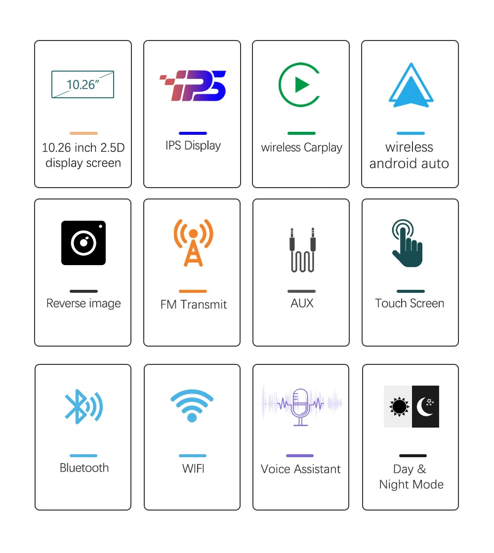 Universal 10.3 Inch Car Multimedia Android Audio & Carplay Wireless Video Player