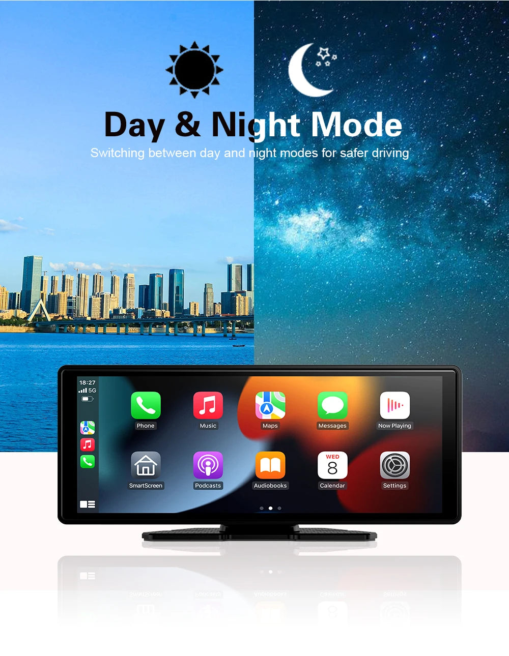 Universal 10.3 Inch Car Multimedia Android Audio & Carplay Wireless Video Player