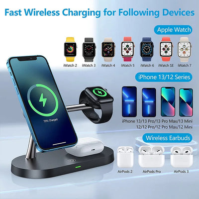 3 in 1 Wireless Charging Stand For iPhone, Apple Watch and Air Pods